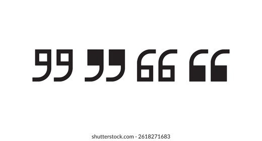 Aspas tipográficas modernas em diferentes estilos Vetor