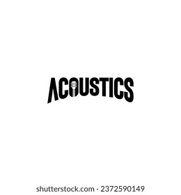 modern typography acoustic vector illustration. elegant, luxurious. Can be used for nightclubs, music groups, guitar lessons and others.