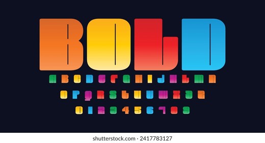 modern typography alphabet design. color font style. playful modern alphabet design.Creative urban sport fashion futuristic font and with numbers. vector illustration