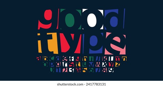 modern typography alphabet design. color font style. playful modern alphabet design.Creative urban sport fashion futuristic font and with numbers. vector illustration