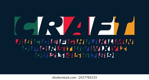 modern typography alphabet design. color font style. playful modern alphabet design.Creative urban sport fashion futuristic font and with numbers. vector illustration