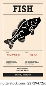 Modern typography banner, hand drawn octopus meat. Fish meat abstract vector packaging labels design set. Color paper background layouts collection Isolated.