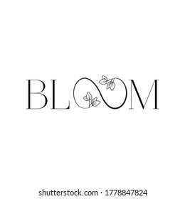Modern typography bloom logo emblem