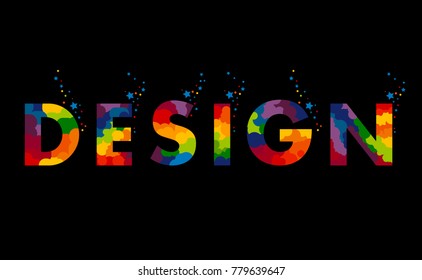 Modern typography design in Geometric style. Creative design for your wall graphics, typographic poster, advertisement, web design and office space graphics.