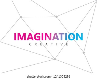 Modern typography design in Imagination text. Creative design for your company, typographic poster, advertisement, web design graphics. Imagination concept in modern.