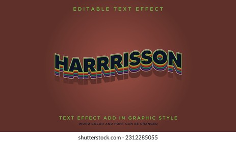 Modern typography and editable text style effect Harrrisson text style theme