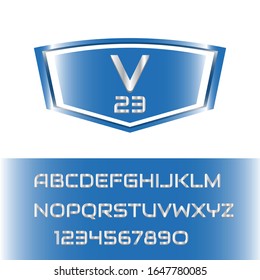 Modern typography with emblem, set vector isolated