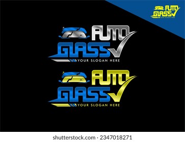 
logotipo de tipografía moderna del emblema del logotipo de vidrio automático, plantilla de diseño de placa adhesiva, reparación, sustitución de vidrio automático roto. logotipo comercial