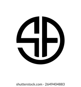 Moderne Typografie Logo met ronde letter Sa Vorm Stijlvol Minimalistisch Ontwerp