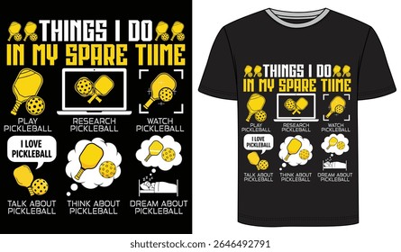 Modern Typography Pickleball T Shirt Design Vector 