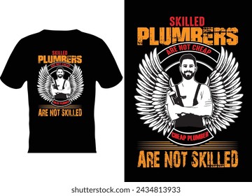  modern typography Plumbers t-shirt design .