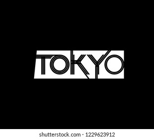 Modern Typography TOKYO Tee Graphic Label Illustration