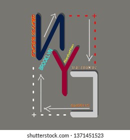 modern typography vector new york city 
