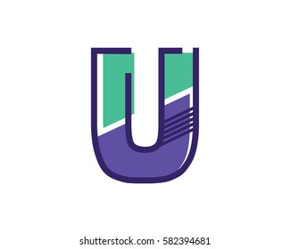 Modern U Alphabet Symbol Suitable For Technology Logo, Infographics, Print, Digital, Logo, Icon, Apps, T-Shirts and Other Marketing Material Purpose.