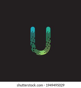 Modern U Initial letter alphabet font logo vector design