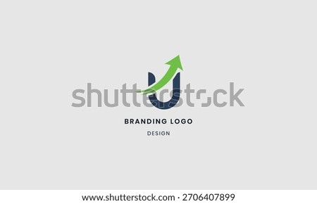 Modern U Letter Growth Arrow Logo