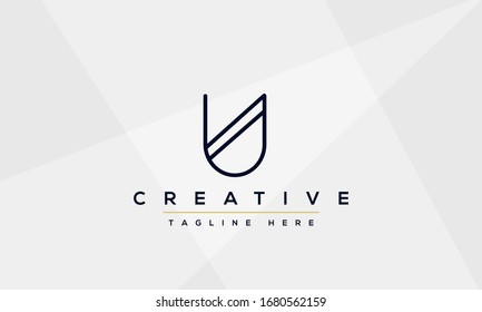Modern U Letter Logo Design. Vector 
 Line Letter Symbol Monogram Icon.