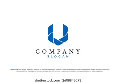 Modern U Logo Design in Blue for Corporate Identity