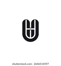 Modern UH Letter Logo, Bold Monogram Design.