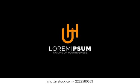 Modern UH Letter Logo design Icon symbol Vector Template