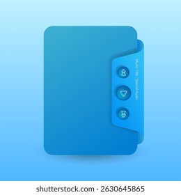 Modern UI concept for a music player featuring a floating banner design with play and navigation buttons.