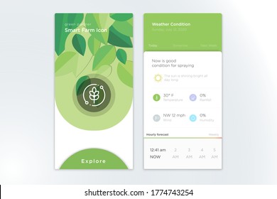 Modern UI design for technology farm, accompanied by Agronomy icon