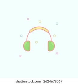 Modern UI design vector headphone icon suitable for music and audio apps