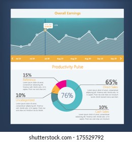 Modern UI flat design, activity diagram with timeline for website templates
