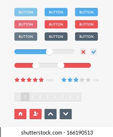 Modern UI flat design vector buttons