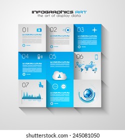 Modern UI Flat style infographic layout for data display, statistic visualization, reports, custom rankings, seo performance data and so on.