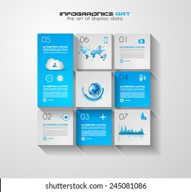 Modern UI Flat style infographic layout for data display, statistic visualization, reports, custom rankings, seo performance data and so on.