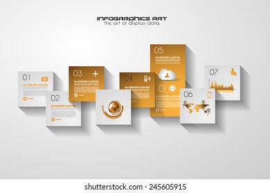 Modern UI Flat style infographic layout for data display, statistic visualization, reports, custom rankings, seo performance data and so on.