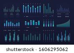 Modern ui infograph statistic elements. Vector data visualization graphs and bars, charts and diagrams for presentation. Business workflow processes, creative infographic design template