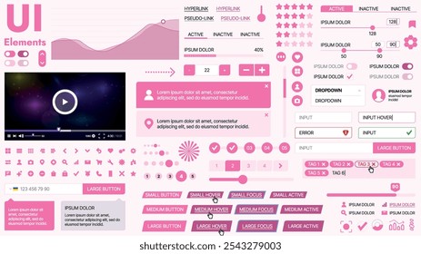 Modern UI kit featuring a collection of essential buttons, icons, and navigation elements for websites and mobile apps. Ideal for responsive design and dashboards.