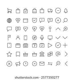 Modern UI Kit - Shopping and ecommerce icons set.