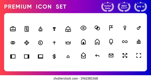 Modern UI line icon vector set.