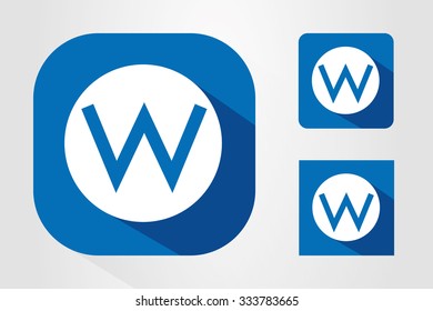 Modern UI mobile app icon symbols with letter W.