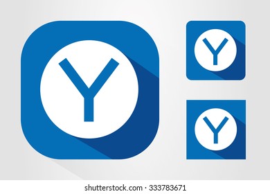 Modern UI mobile app icon symbols with letter Y.