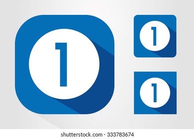 Modern UI mobile app icon symbols with number 1.