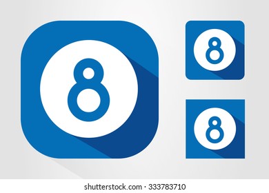 Modern UI mobile app icon symbols with number 8.
