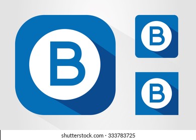 Modern UI mobile app icon symbols with letter B.