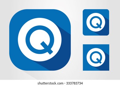 Modern UI mobile app icon symbols with letter Q.