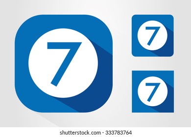 Modern UI mobile app icon symbols with number 7.