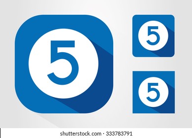 Modern UI mobile app icon symbols with number 5.