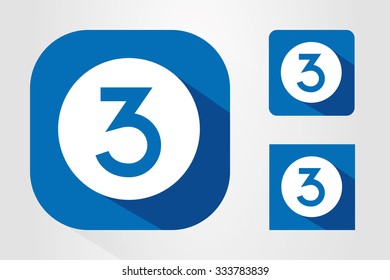 Modern UI mobile app icon symbols with number 3.