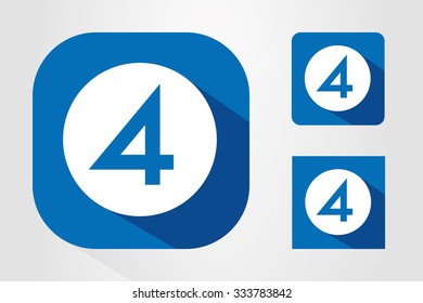 Modern UI mobile app icon symbols with number 4.