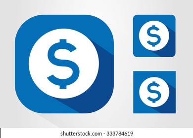 Modern UI mobile app icon symbols with dollar symbol.