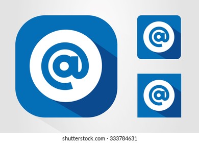 Modern UI mobile app icon symbols with at symbol (e-mail).