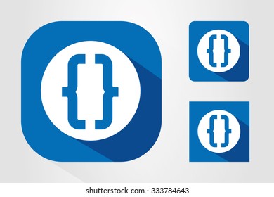 Modern UI mobile app icon symbols with bracket symbols.