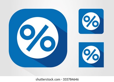 Modern UI mobile app icon symbols with percentage symbol.
